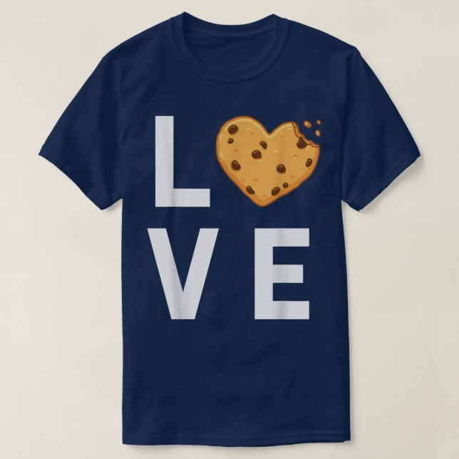 Cute I Kärlek Chocolate Chip Cookies T Shirt (Design framsida)