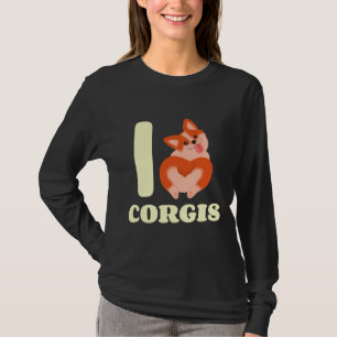 Cute I Kärlek Corgi Heart Butt T Shirt