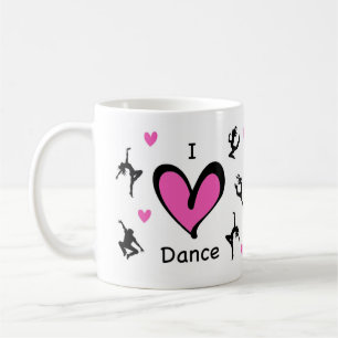 Cute I Kärlek Dance Patterned Kaffemugg