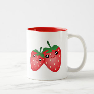 Cute I Kärlek du Berry Mycket Kawaii Strawberry Fr Två-Tonad Mugg