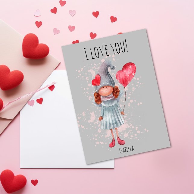 Cute I Kärlek Du Dam Gnome Pun Valentine Julkort (Skapare uppladdad)