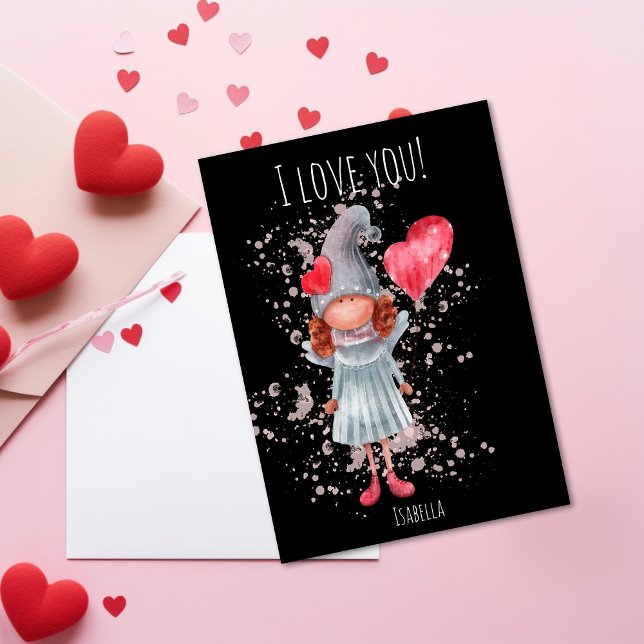 Cute I Kärlek Du Dam Gnome Pun Valentine Julkort (Skapare uppladdad)