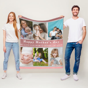 Cute I KÄRLEK DU MAMMA Lycklig Mor Day Fotokollage Fleecefilt