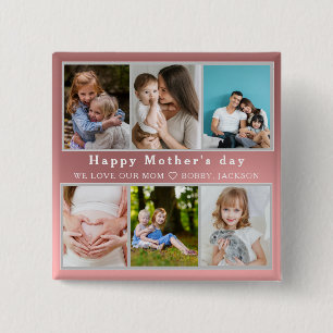 Cute I KÄRLEK DU MAMMA Lycklig Mor Day Fotokollage Knapp