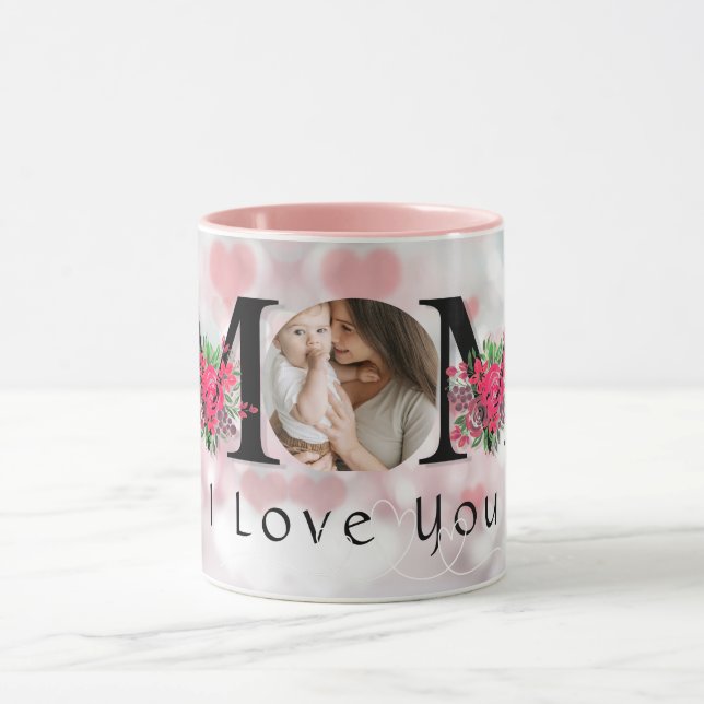 Cute I KÄRLEK, DU MAMMA Mors dag-fotokaffe Mugg (Center)