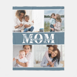 Cute I KÄRLEK DU MAMMA Mors dag Photo Fleecefilt