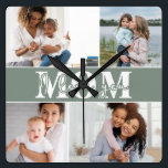 Cute I KÄRLEK DU MAMMA Mors dag Photo Fyrkantig Klocka<br><div class="desc">Cute I Kärlek You Mamma Foto Wall Clock har fyra av dina favoritfoton med texten "I kärlek you Mamma" i modern vit typografi. Designad av ©Evco Studio www.zazzle.com/store/evcostudio</div>