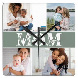 Cute I KÄRLEK DU MAMMA Mors dag Photo Fyrkantig Klocka