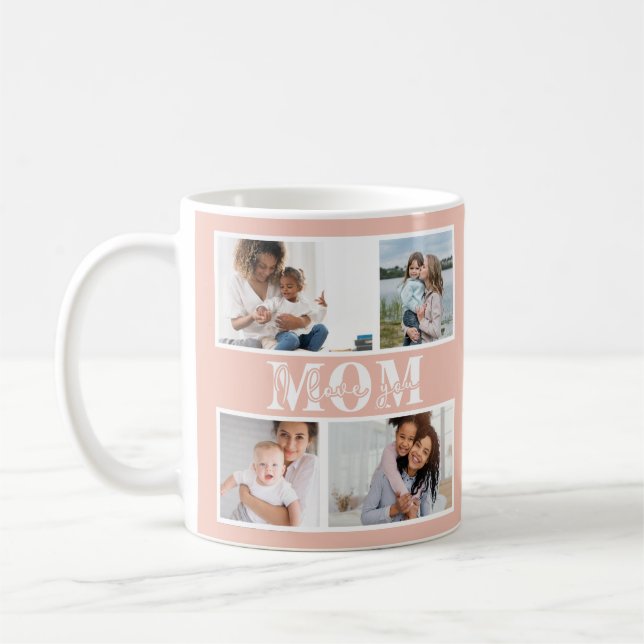 Cute I KÄRLEK DU MAMMA Mors dag Photo Kaffemugg (Vänster)