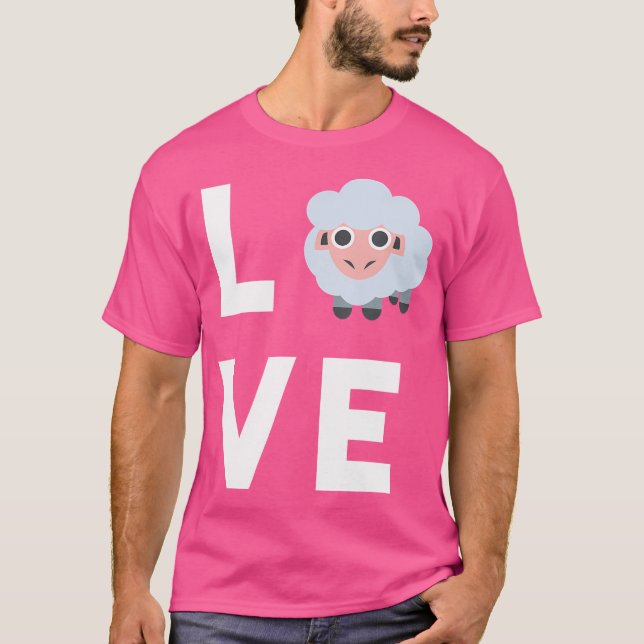 Cute I Kärlek får fjällande får Älskare för T Shirt (Framsida)