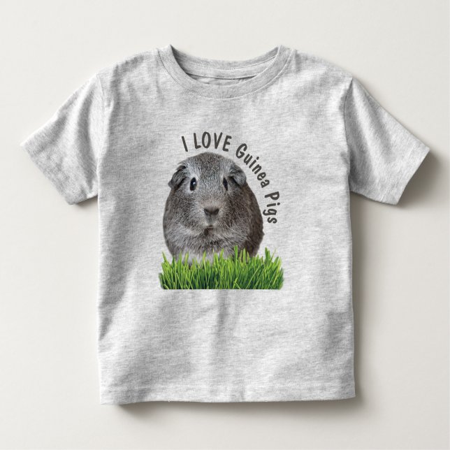 Cute I KÄRLEK Guinea-Grisar Anpassningsbar Grått T T Shirt (Framsida)