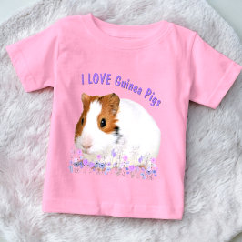 Cute I KÄRLEK Guinea Grisar Brown White Anpassning T Shirt