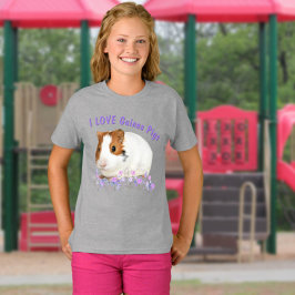 Cute I KÄRLEK Guinea Grisar Brown White Anpassning T Shirt