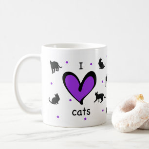 Cute I Kärlek-katter, mönstrad Kaffemugg