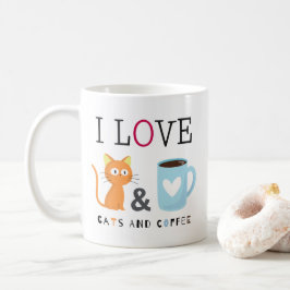 Cute I Kärlek, katter och kaffevitt Kaffemugg