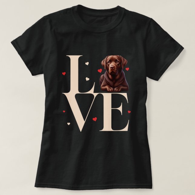 Cute I Kärlek Min choklat Lab Brown Labrador Retri T Shirt (Design framsida)