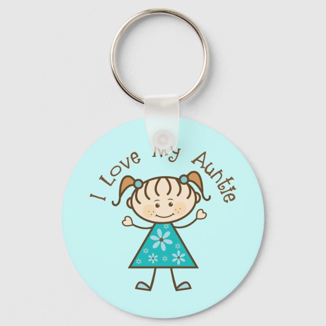 Cute I Kärlek, min gåva till Moster Nyckelring (Framsida)