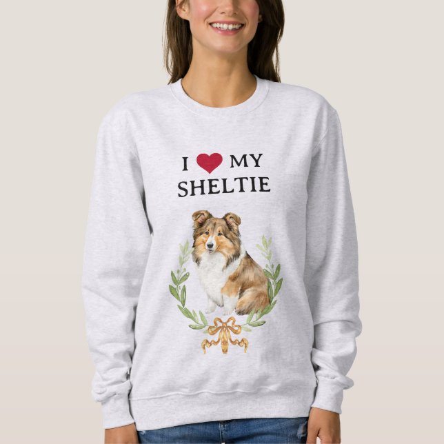 Cute I Kärlek min Sheltie T Shirt (Framsida)