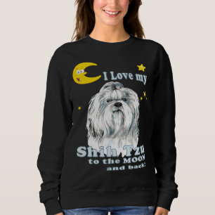 Cute I Kärlek mitt Shih Tzu till Måne och tillbaka T Shirt