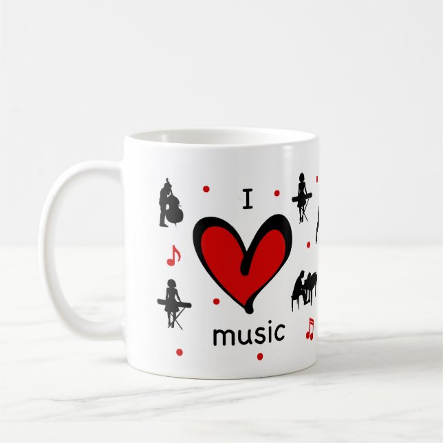 Cute I Kärlek Music Kaffemugg (Vänster)