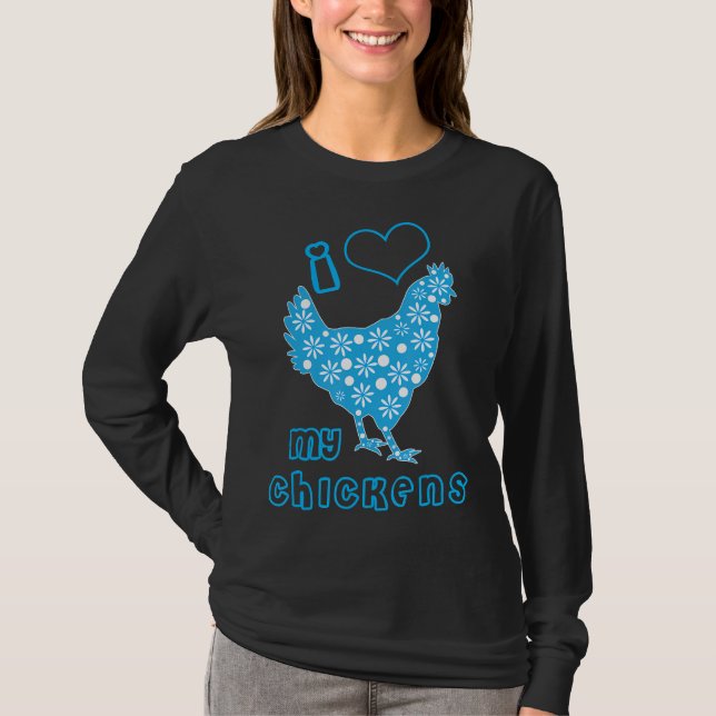 Cute I Kärlek My Chickens Hett T Shirt (Framsida)