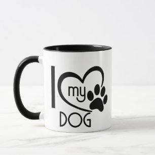 Cute "I Kärlek My Hund" Mugg, Anpassningsbar Tass Mugg