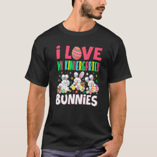 Cute I Kärlek My Kindergarten Bunnies Bunny Eggs E T Shirt