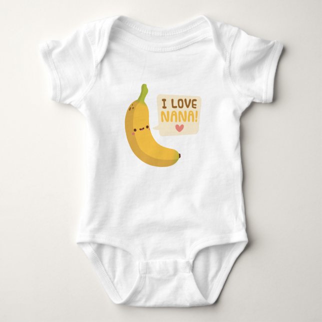 Cute I Kärlek Nana Grandma Banana Pun T Shirt (Framsida)