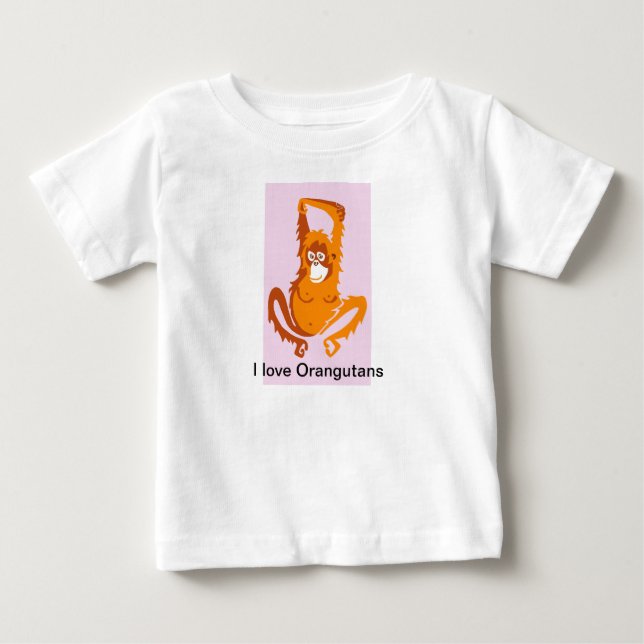 Cute I kärlek ORANGUTANS - animalisk grafik T Shirt (Framsida)