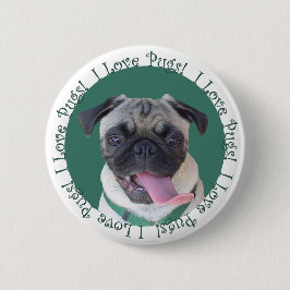 Cute I Kärlek Pugs Knapp