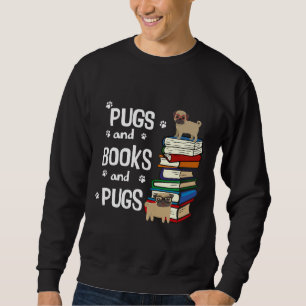 Cute I Kärlek Pugs och Bokar Classic T-Shirt 554 Lång Ärmad Tröja