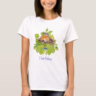 Cute I kärlek Robins, Robin on Nest T Shirt