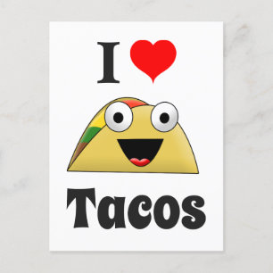 Cute I Kärlek Tacos Vykort