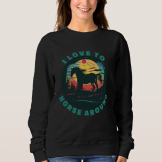 Cute I Kärlek till häst runt sunset Women's Equest T Shirt