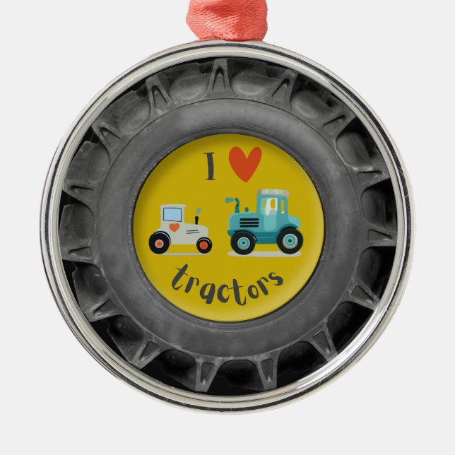 Cute i kärlek-traktorn däck småbarn-pojke Ornament (Framsidan)