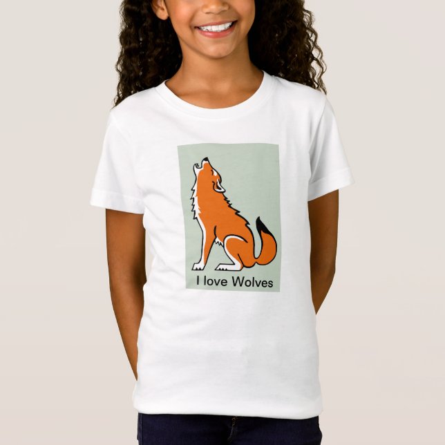 Cute I kärlek-VARGER - animalisk grafik - vilda dj T Shirt (Framsida)