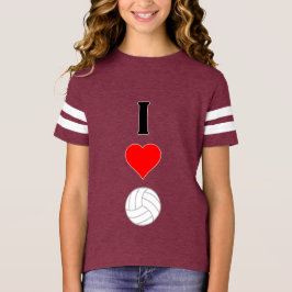 Cute I Kärlek Volleyball Football-stil Girls Jerse Tee Shirt