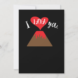 Cute I Lava er Volcano Alla hjärtans dag Inbjudningar
