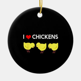 Cute I Love Chickens Design Funny Chicken Lover  Julgransprydnad Keramik