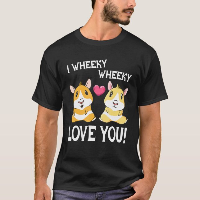 Cute I Love Guinea Pigs T Shirt (Framsida)