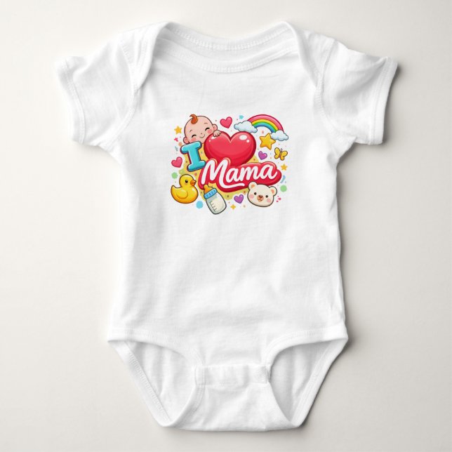 Cute I Love Mama Baby Design T Shirt (Framsida)
