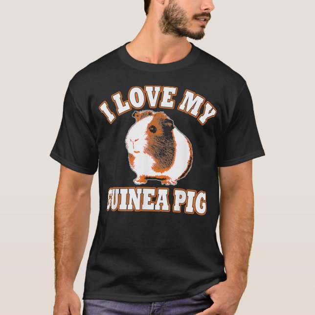 Cute I Love My Guinea Pig  T Shirt (Framsida)