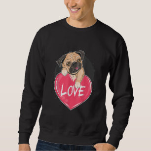 Cute I Steal Hearearts Pug  Alla hjärtans dag Gif Lång Ärmad Tröja