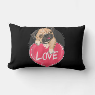 Cute I Steal Hearts Pug   Alla hjärtans dag Gift Lumbarkudde