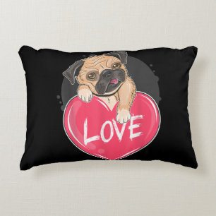 Cute I Steal Hearts Pug   Alla hjärtans dag Gift Prydnadskudde
