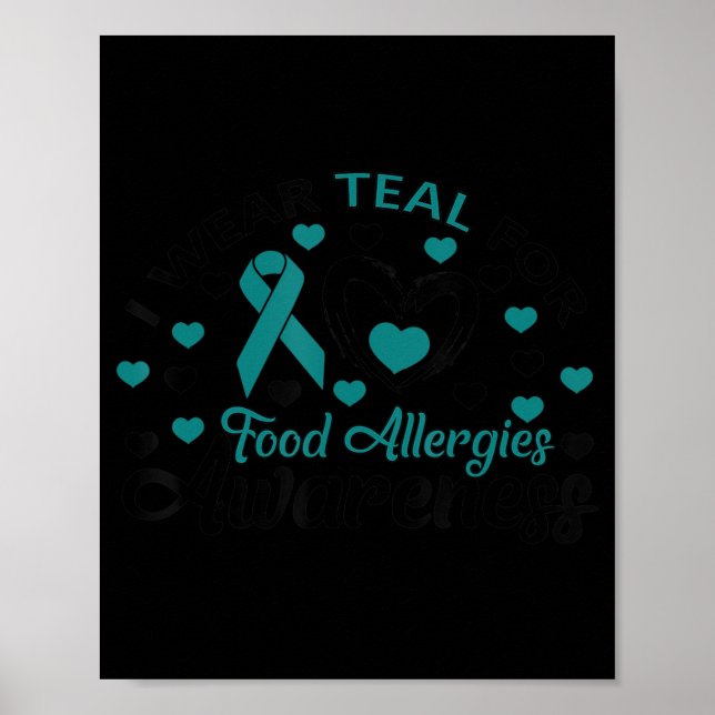 Cute I Teal for Food Allergieness Gift T-Sh Poster (Framsidan)
