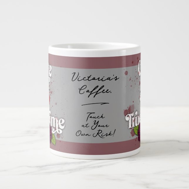 Cute & I ❤️ True Crime.–Personalized Name Jumbo Mugg (Framsidan)