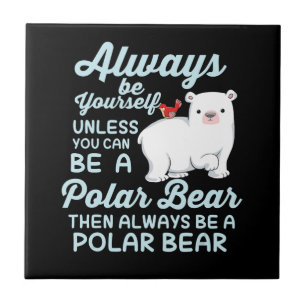 Cute Ice Bear A Polar Bear Älskare Kakelplatta