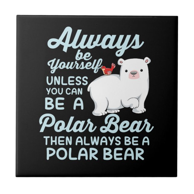 Cute Ice Bear A Polar Bear Älskare Kakelplatta (Framsidan)