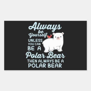 Cute Ice Bear A Polar Bear Älskare Rektangulärt Klistermärke